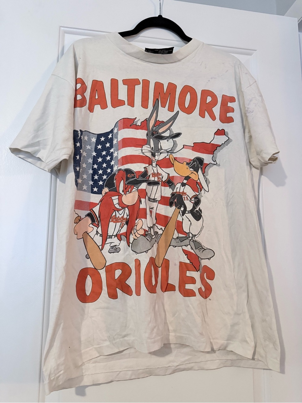 Vintage 90s Looney Tunes Baltimore Orioles T-Shirt XL